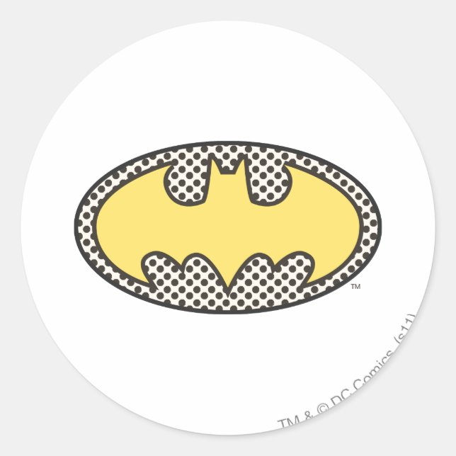 Adesivo Redondo Símbolo Batman | Logotipo em tempo de exibição (Frente)
