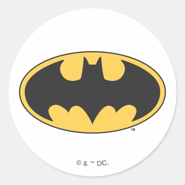 Adesivo Redondo Símbolo Batman | Logotipo Oval (Frente)