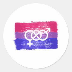 ADESIVO REDONDO SÍMBOLO BISEXUAL PINTADO