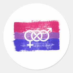 ADESIVO REDONDO SÍMBOLO BISEXUAL PINTADO