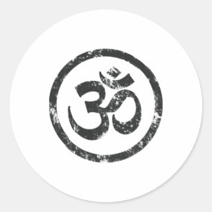 Adesivo Redondo Símbolo Budista Om Budismo Legal Yoga Tao Zen Home
