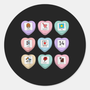 Adesivo Redondo Símbolo Candy Heart Pcs Especial de Educação Profe
