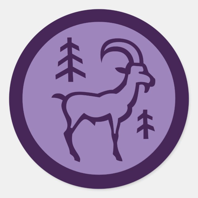 Adesivo Redondo Símbolo Capricorn Zodiac (Frente)