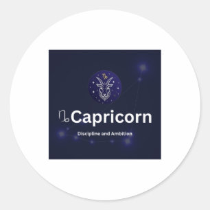 Adesivo Redondo Símbolo Capricórnio Zodiac
