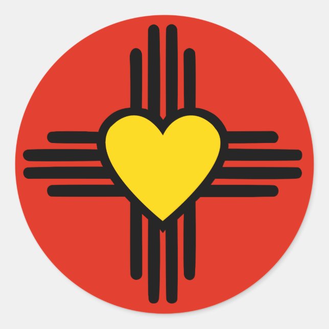 Adesivo Redondo Símbolo cardíaco Zia (Frente)