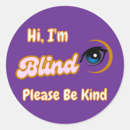 Adesivo Redondo símbolo cego púrpura