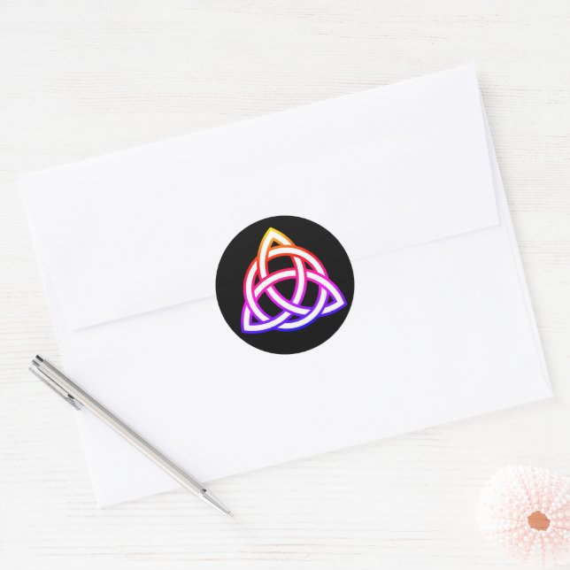 Adesivo Redondo Símbolo Celtic Trinity Knot Triquetra Wicca (Envelope)