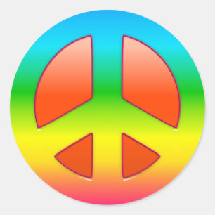 Adesivo Redondo Símbolo CKC-Peace 01-Round Stickers/Seals