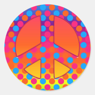 Adesivo Redondo Símbolo CKC-Peace 04-Round Stickers/Seals