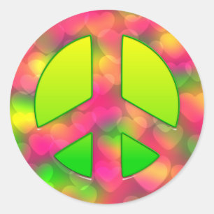 Adesivo Redondo Símbolo CKC-Peace 06-Round Stickers/Seals