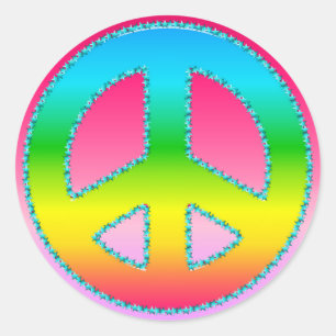 Adesivo Redondo Símbolo CKC-Peace 07-Round Stickers/Seals