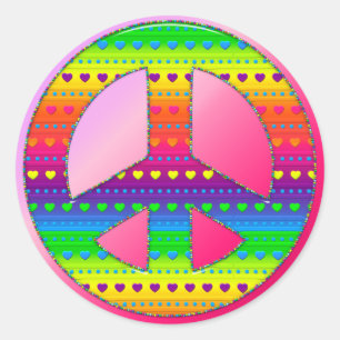 Adesivo Redondo Símbolo CKC-Peace 08-Round Stickers/Seals