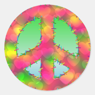 Adesivo Redondo Símbolo CKC-Peace 09-Round Stickers/Seals