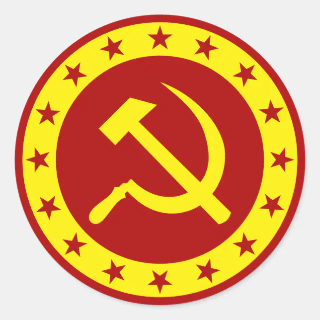 Adesivo Redondo Símbolo Comunista Hammer - Fingida | Zazzle Brasil