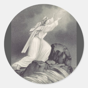 Adesivo Redondo Símbolo cristão Cruz e Coroa