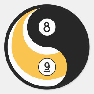 Adesivo Redondo Símbolo da bola da bola 9 de Yin Yang 8 - jogo dos