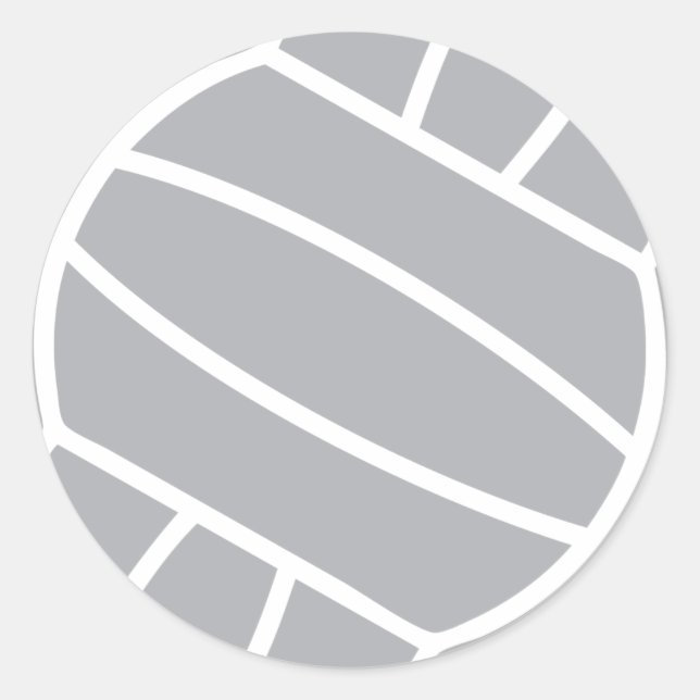 Adesivo Redondo Símbolo da bola de voleibol da cinza (Frente)