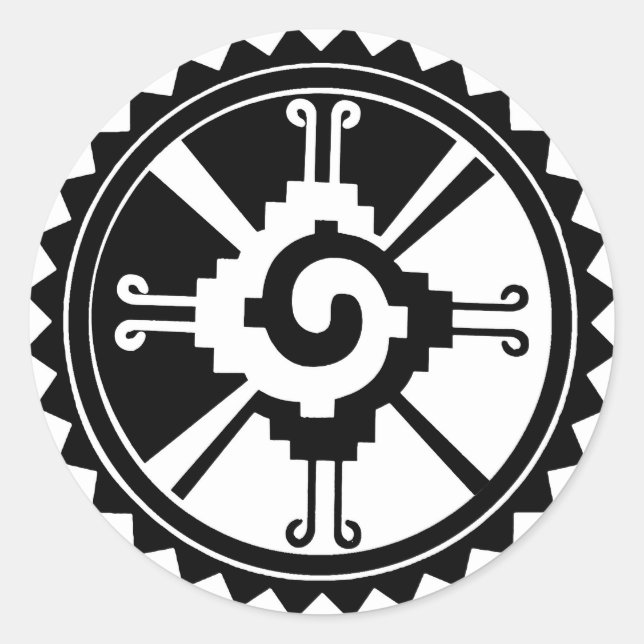 Adesivo Redondo Símbolo da Deidade Maia Hunab Ku (Frente)