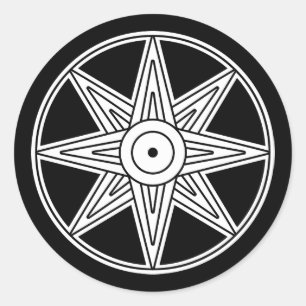 Adesivo Redondo Símbolo da estrela de Inanna