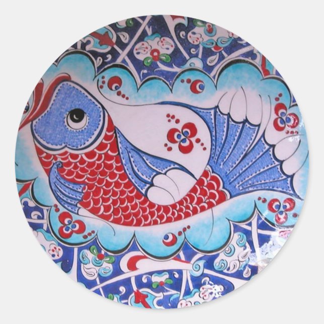 Adesivo Redondo Símbolo da Fortuna/Arte Azulejo (Frente)