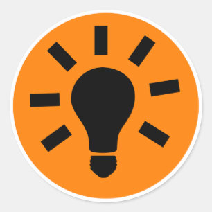 Adesivo Redondo Símbolo da lâmpada da lâmpada