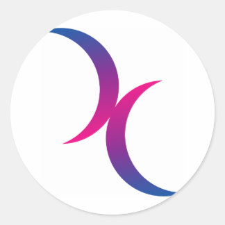 Adesivo Redondo Símbolo da lua bissexual