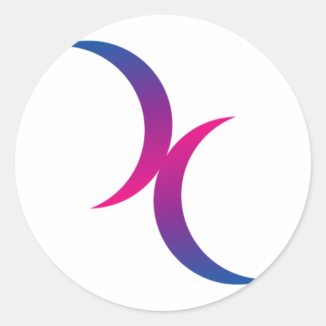 Adesivo Redondo Símbolo da lua bissexual (Frente)