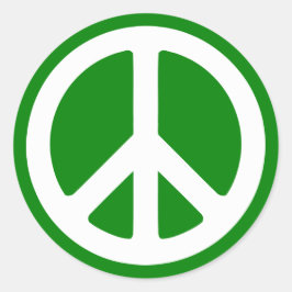 Adesivo Redondo Símbolo da Paz Branco e Verde
