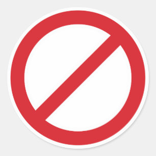 Adesivo Redondo Símbolo da proibição Sign/No