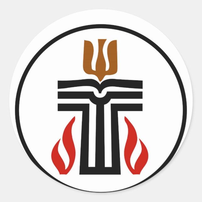 Adesivo Redondo Símbolo da religião presbiteriana (Frente)