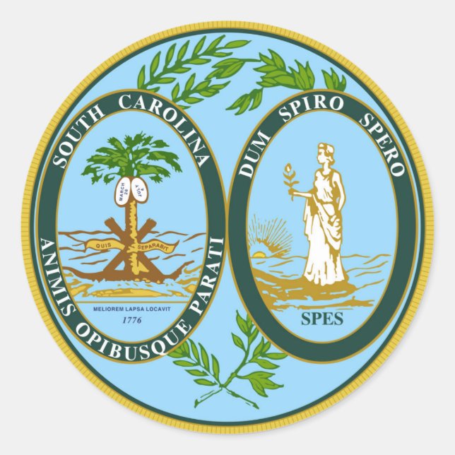 Adesivo Redondo Símbolo da república da américa do estado da Carol (Frente)