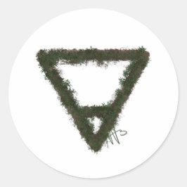 Adesivo Redondo Símbolo de Alquimia do Elemento Rocky Earth