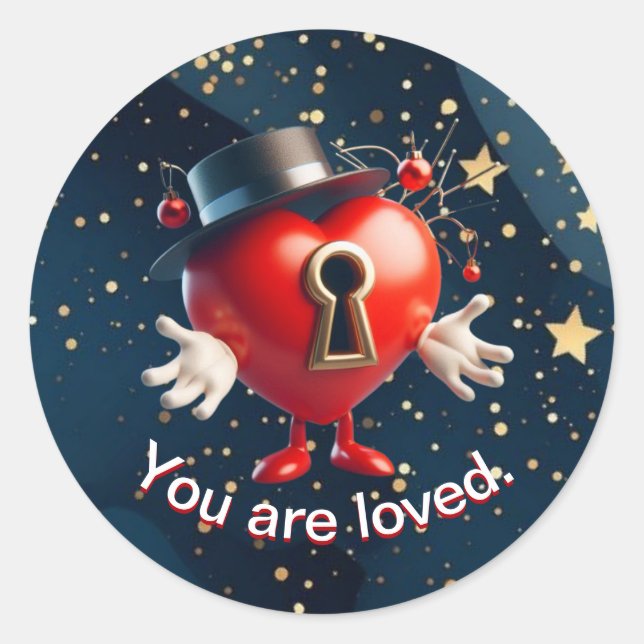 Adesivo Redondo Símbolo de amor (Frente)