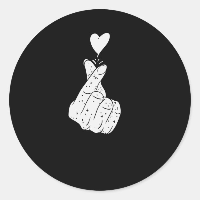 Adesivo Redondo Símbolo de amor coreano (Frente)