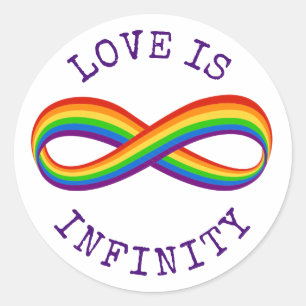 Adesivo Redondo Símbolo de Amor Infinito do Rainbow Orgulho gay