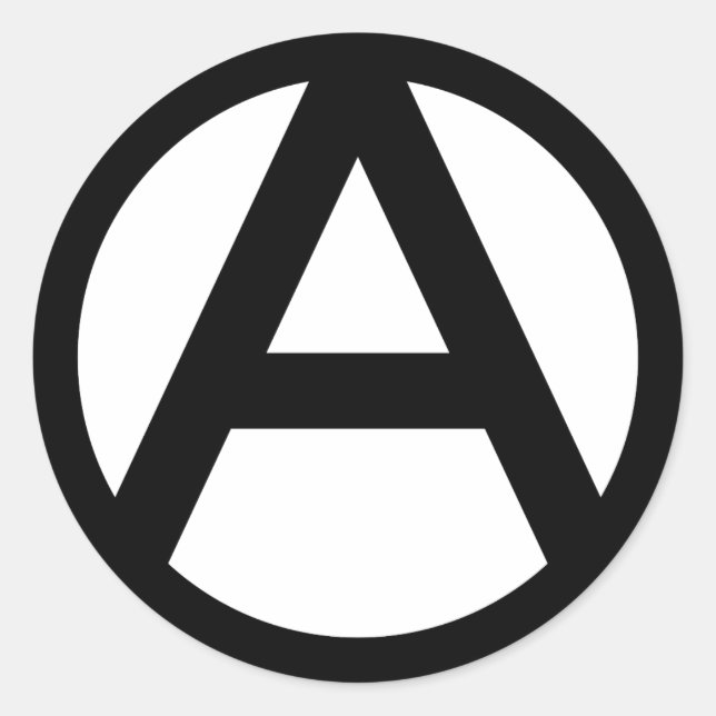 Adesivo Redondo Símbolo de Anarquia (Frente)