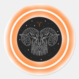 Adesivo Redondo Símbolo de Áries – Emblema Mínimo de Astrologia