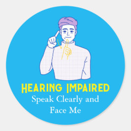 Adesivo Redondo Símbolo de audição comprometida