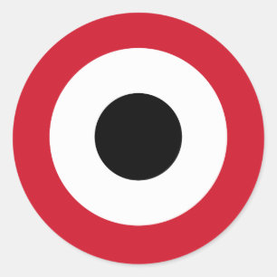 Adesivo Redondo Símbolo de bandeira da rocha do país do Iémen circ