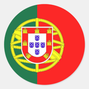 Adesivo Redondo símbolo de bandeira do país portugal