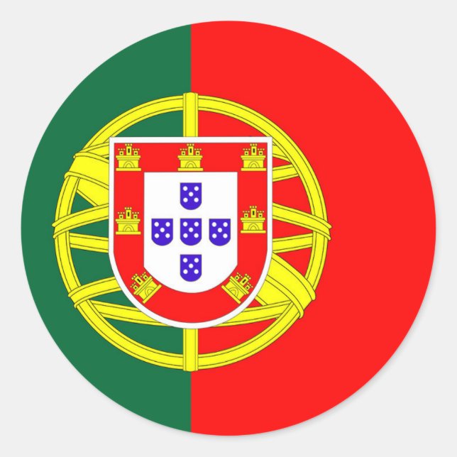 Adesivo Redondo símbolo de bandeira do país portugal (Frente)
