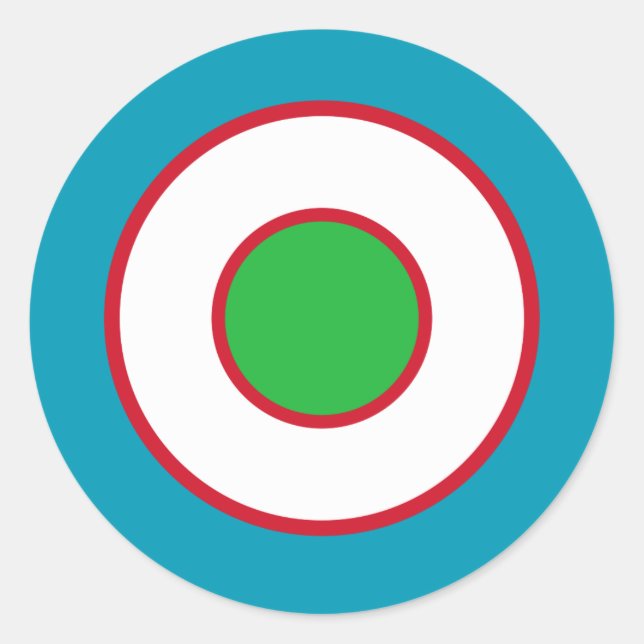 Adesivo Redondo Símbolo de bandeira roundel do país do Usbequistão (Frente)