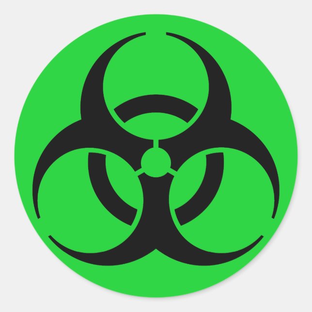 Adesivo Redondo Símbolo de Biohazard (Frente)