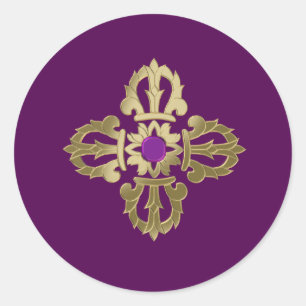 Adesivo Redondo Símbolo de budista ouro Vajra