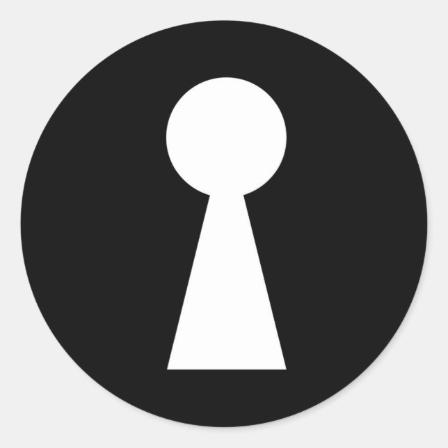 Adesivo Redondo símbolo de buraco de chave sinal secreto indiscret (Frente)