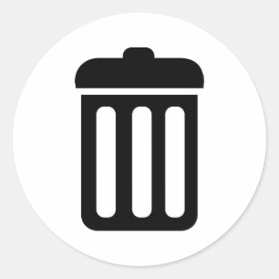 Adesivo Redondo Símbolo de caixa de lixo