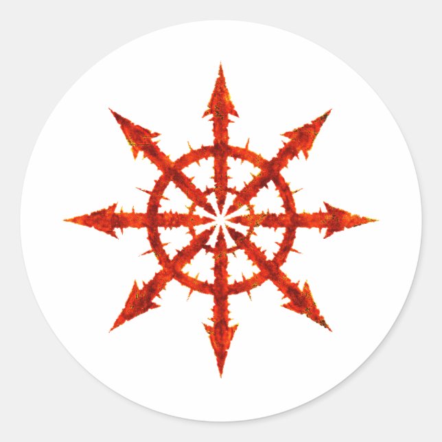 Adesivo Redondo Símbolo de caos (Frente)