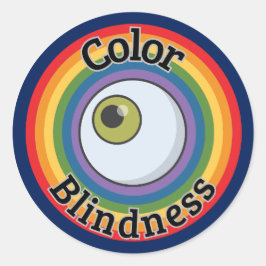 Adesivo Redondo Símbolo de Cegueira de Cores