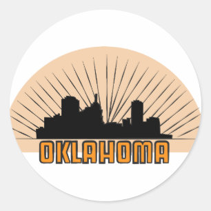 Adesivo Redondo Símbolo de Cidade de Oklahoma