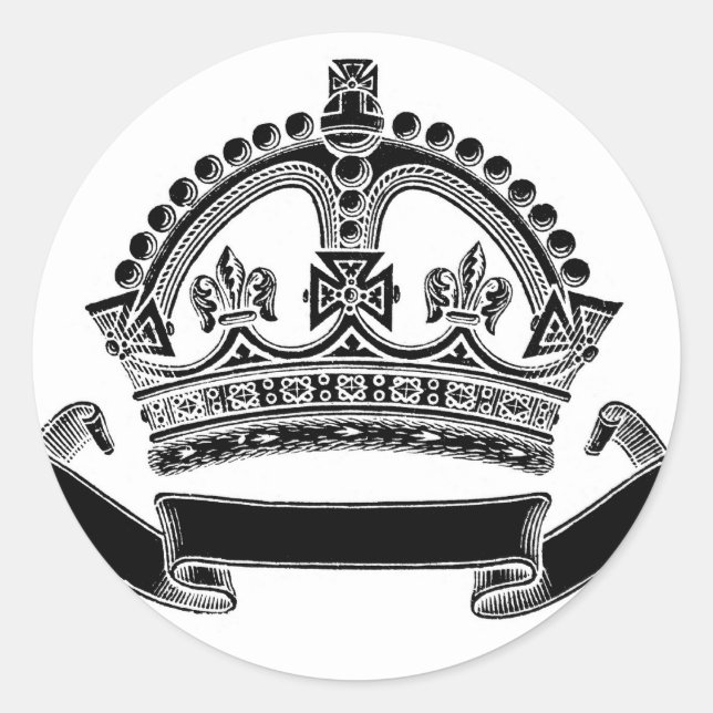 Adesivo Redondo Símbolo de Coroa e Rolagem (Frente)